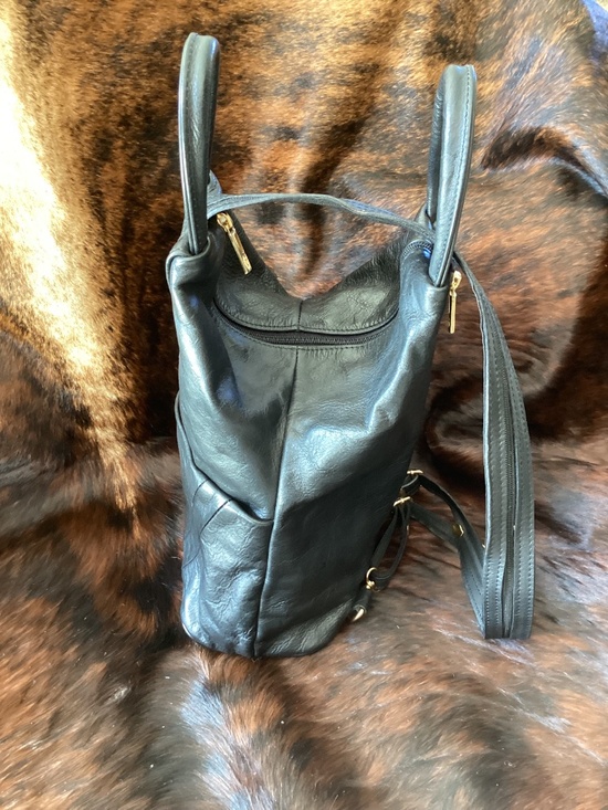 Vintage Borgo Giovanni 1960 Black Fine Italian Leather Backpack Handbag? main image 13